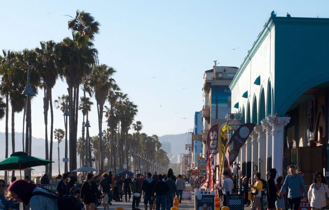 A street with many people walking on it