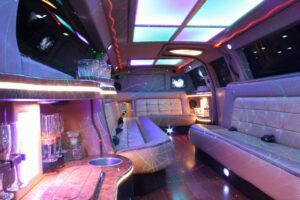 A room with many seats and tables in it