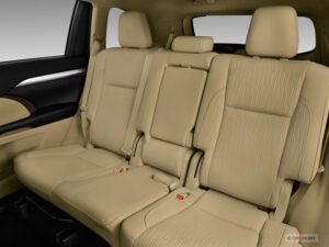 A car with three seats in the back