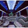 A picture of the inside of a limo.