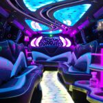 A picture of the inside of a limo.