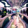 A picture of the inside of a limo.