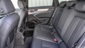 A car with the back seats folded down.